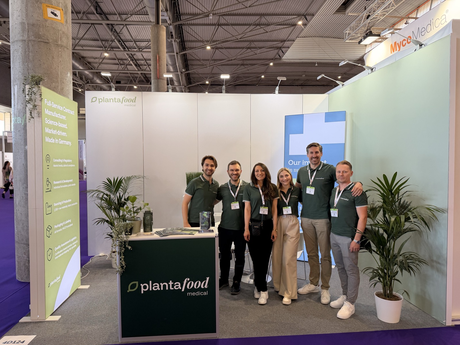 The Plantafood Medical team at their booth at Vitafoods Europe 2026 in Barcelona.